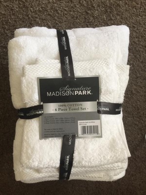 Madison Park Signature Splendor Charcoal 100% Cotton 6-Piece Towel Set