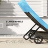 Patio Wicker Chaise Lounge Chair, Outdoor PE Rattan Sun lounger with Adjustable Backrest and 2 Wheels - 4 of 4