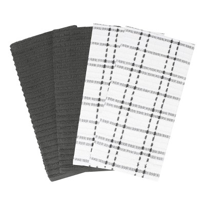 John Ritzenthaler Co. Royale Solid/Coordinate Kitchen Towel, 4 Pack