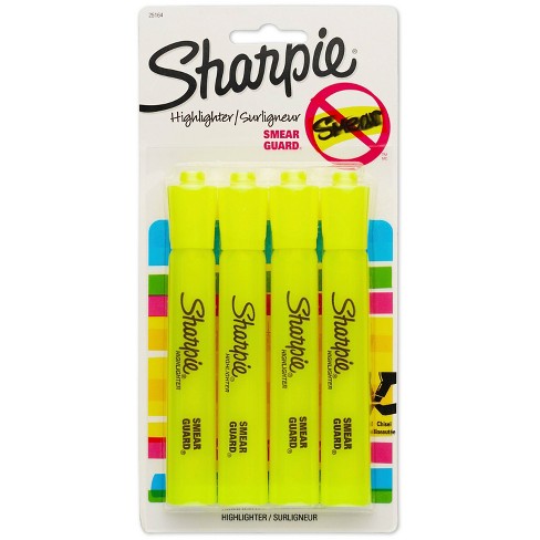 Sharpie S Note Highlighters Chisel Tip Assorted Ink White Barrel