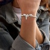 Ross-Simons 2-4.5mm Cultured Pearl and .11 ct. t.w. Diamond Bow Bangle Bracelet in Sterling Silver Size 8 - 2 of 4