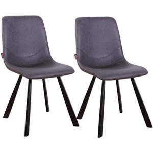 Hybition Suburban Sophistication Modern Leather Dining Chair with Metal Legs - 1 of 4