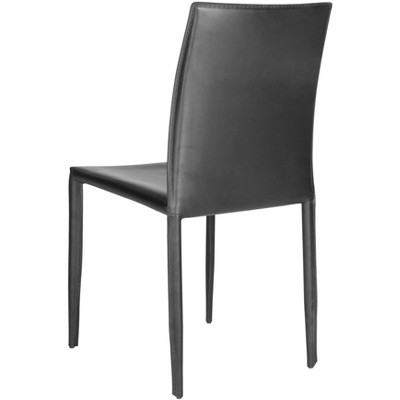 Karna Black Leather Upholstered Dining Side Chair Set