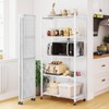 HONGGE Foldable Storage Shelves with Wheels, Heavy Duty Metal Shelving, No Assembly Organizer Wire Shelf Rack for Garage Kitchen, Pantry - 3 of 4
