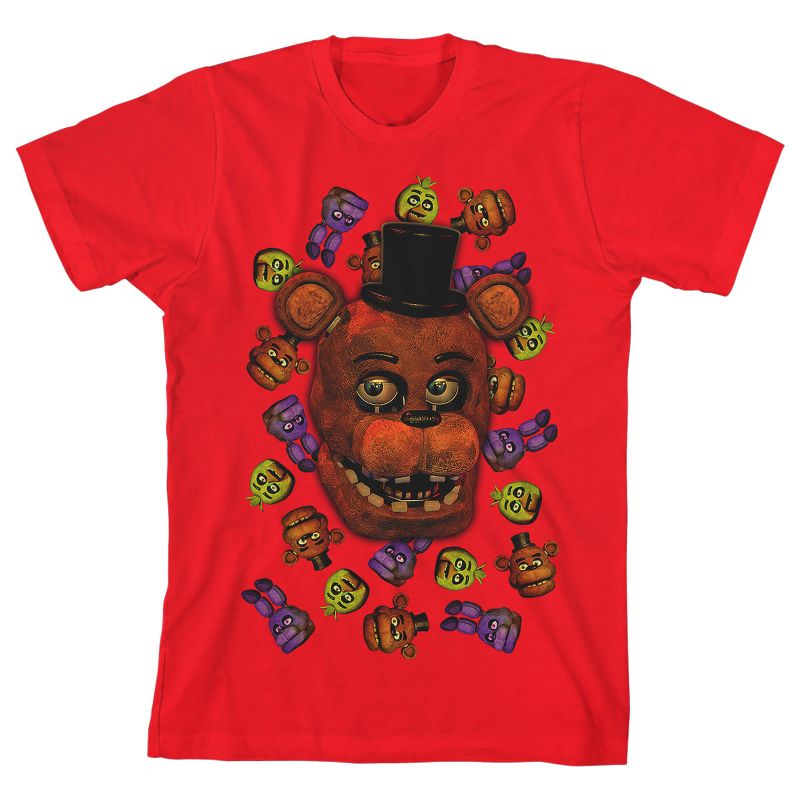 Five Nights at Freddy's Video Game Red Short Sleeve Tee, 1 of 2