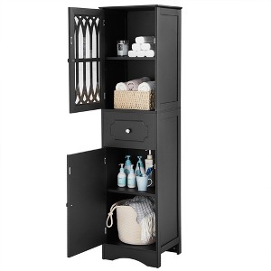 Dexmalle Elegant Tall Bathroom Cabinet with Curve Door - 1 of 4