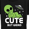 Women's - Instant Message - Alien Cute But Weird Short Sleeve Graphic T-Shirt - 2 of 4