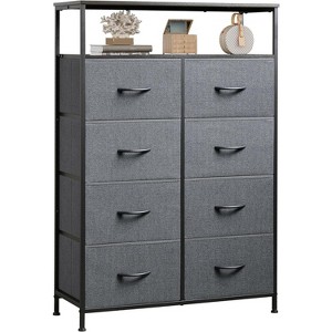 Lyngins 8-Drawer Tall Dresser for Bedroom, Spacious Chest of Drawers, Fabric Storage Cabinet with Open Shelf for Closet/Entryway/Nursery - 1 of 4