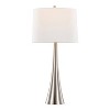 LumiSource (Set of 2) Diana 29" Contemporary Table Lamps Brushed Nickel with White Linen Shade - 3 of 4
