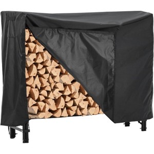 8FT Heavy Duty Firewood Rack w/Cover - 400LB Capacity Steel Stacker, Ventilated Indoor/Outdoor Storage, Tool-Free Assembly - 1 of 4
