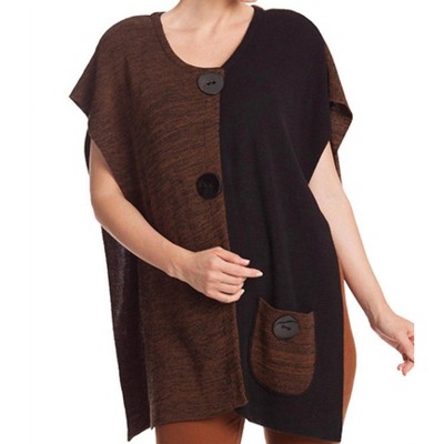 Women's Large Button Pullover Sweater - ANGEL