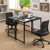 Tangkula 2PCS 40-Inch Small Computer Desk Home Office PC Workstation w/ Heavy-duty Metal Frame Black - 2 of 4