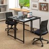 Tangkula 2PCS 40-Inch Small Computer Desk Home Office PC Workstation w/ Heavy-duty Metal Frame Black - image 2 of 4