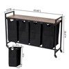 GustoWave 3/4 Compartments Laundry Sorter Basket for Bathroom, Bedroom - 4 of 4