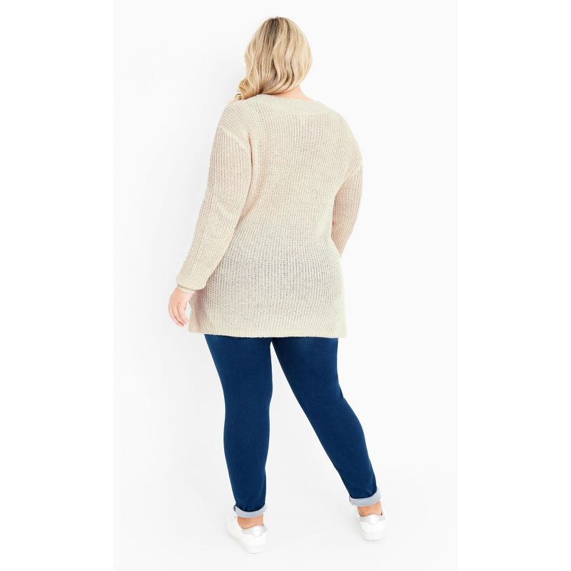 Women's Plus Size Kasey Sweater - oatmeal | AVENUE, 4 of 8