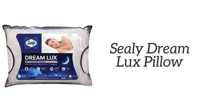 Sealy 300 Thread Count Dream Lux Bed Pillow, 2 of 7, play video