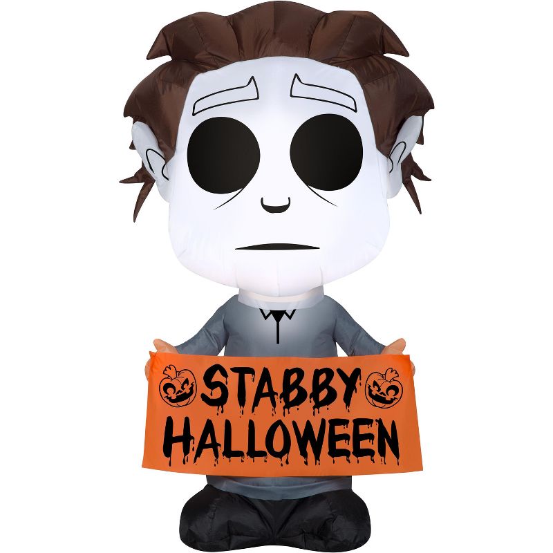 Gemmy Airblown Inflatable Stylized Michael Myers Universal, 3.5 ft Tall, Multicolored, 1 of 5