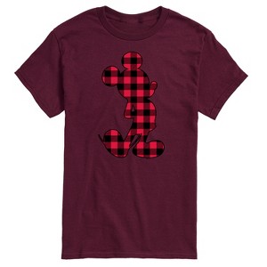 Men's - Disney - Mickey Plaid Silhouette Short Sleeve Graphic T-Shirt - 1 of 4