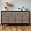60" Mid Century Modern Buffet Sideboard Cabinet with Solid Wood Legs, Antique Credenza Console Table with Diamond Pattern Doors, Storage Cabinet - 3 of 4