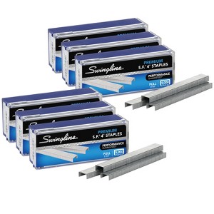 Swingline S.F. 4 Premium Staples, 1/4" Length, 210 Per Strip, 5000 Per Box, 6 Boxes - 1 of 4