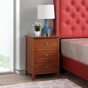 Sapphtopaz Modern Nightstand with 3 Drawers Space-Saving Night Stand with Sturdy Frame Rectangle Simple Bedside Table for Bedroom,Living Room - 1 of 4