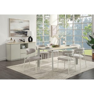 NicBex Dining Table 63" Modern Rectangular Wooden Dining Table Ceramic Top for Dining Room - 1 of 4