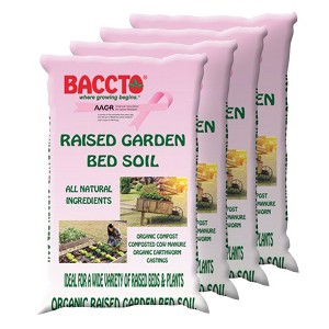 Michigan Peat Company 4 Pack BACCTO Raised Bed Soil with Organic Compost, Manure, & Earthworm Castings for All Plant Types, 1.5 Cubic Feet - 1 of 2