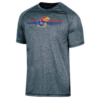 NCAA Kansas Jayhawks Adult Men's Gray Poly T-Shirt
