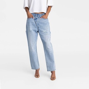 KBB by KAHLANA Women's Mid-Rise Tapered Leg 'The Dylan Jean' - Light Wash - 1 of 3