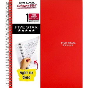 Five Star 1-Subject Notebooks 8" x 10.5" Wide Ruled 100 Sheets Each (05238/07635) - 1 of 4