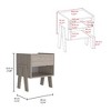 NicBex 1 Drawer Nightstand with Handle Free Design,Bedside Table with Open Shelf and Wooden Legs,Modern Side Table for Bedroom - 3 of 4