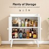 GlasFlength Kitchen Storage Accent Kitchen Cabinet Storage Cabinet Morden Sideboard Cabinet 2 Doors for Dining Room, White, 15"*26.4"*30" - 3 of 4