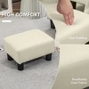 Small Ottoman Foot Rest, Foot Stool with Linen Fabric Upholstery and Plastic Legs, Cube Ottoman - 4 of 4