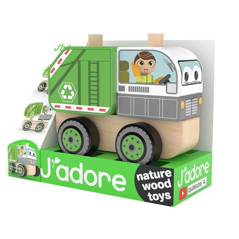 J’adore Garbage Truck Wooden Stacking Toy, 2 of 4