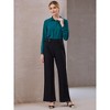 Hobemty Women Long Sleeve Button Down Turn Down Collar Lightweight Flowy Stretchy Knit Semi Formal Bodysuit Shirt - 3 of 4