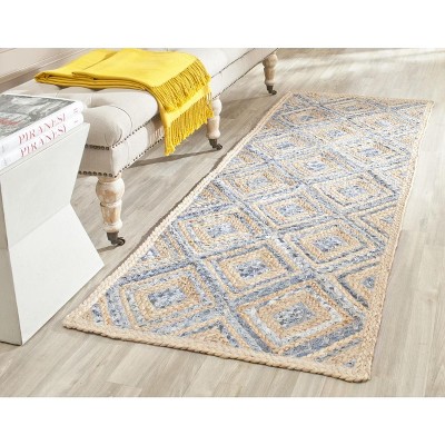 Coastal Charm Natural Blue Hand-Knotted Jute 2'x3' Area Rug