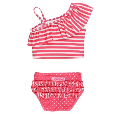 RuffleButts Girls Ruffle Tankini - Pink, Size: 7 — фото 2