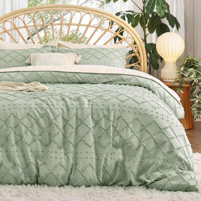 Bedsure | Solid Minimalist Embroidery Duvet Cover Set Cozy and Stylish Bedding Set