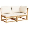 vidaXL Patio Lounge Set with Cushions - 8 Piece Solid Wood Acacia Outdoor Furniture, Modular Design, Cream White Cushions for Garden, Deck - 3 of 4