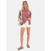 EXLURA Womens Summer Oversized Tops Short Sleeve Crewneck Waffle Shirts Casual Blouses - 4 of 4