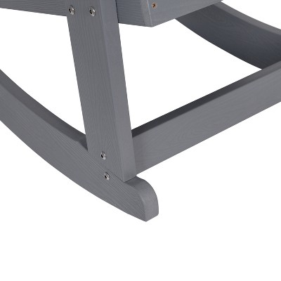 Savannah Light Gray Poly Resin Rocking Adirondack Chair