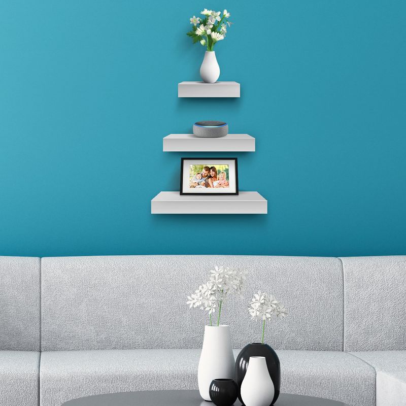 Sorbus 3 Piece Set Floating Square Shelves - Stylish, Versatile & Easy to Install! Perfect for Showpieces & Decor, 3 of 6
