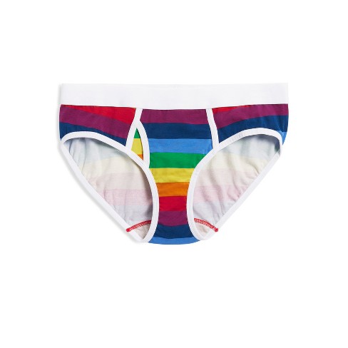 TomboyX 6 Fly Boxer Briefs Underwear, Cotton Stretch Comfortable Boy  Shorts (XS-6X) Rainbow Pride Stripes Medium