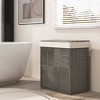 Costway Hand-woven Rattan Laundry Hamper with Lid Removable Liner Bag 29-Gallon 2-Section - 4 of 4