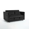 Homy Casa 3-in-1 Convertible Sleeper Sofa Bed with Storage Pocket, Foam & Velvet Upholstery, Black - 2 of 4