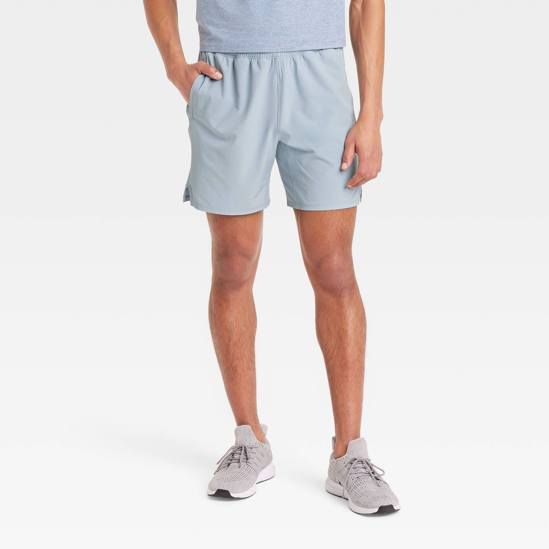 Men's Active Light Unlined Run Shorts 7" - All In Motion™ Grit Gray XXL: Recycled Polyester, Spandex, Adjustable Waistband