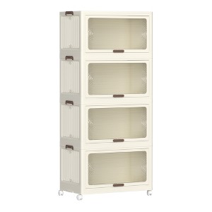 CLIHOME 4 Tier Plastic Storage Bins with Lids 230 QT, Stackable Storage Containers with Wheels, Collapsible Closet Organizers and Storage - 1 of 4