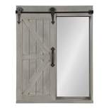 Decorative Wood Wall Storage Cabinet with Vanity Mirror Rustic Gray - Kate & Laurel All Things Decor