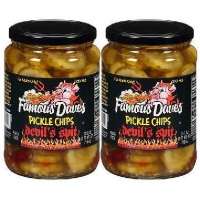 Famous Dave's Devil's Spit Pickle Chips 24 fl. oz. Jar (Pack of 2)