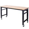 Okak 48/60IN Wide Office Desk with Adjustable Height, Standing Desk with Metal Wheels, Computer Desk for Living Room, Workshop, Office - 2 of 4